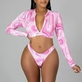 thumbnail image 4 of Cómodo traje de baño de dos piezas con estampado de bikini elegante para mujer Traje de baño Traje de baño Conjunto de ropa de playa OAVQHLG3B Store lin121212, 4 of 4