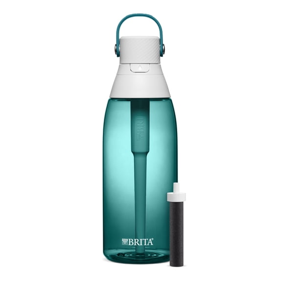 Brita? Water Bottle with Filter, 36 Ounce Premium Filtered Water Bottle, BPA Free, Sea Glass
