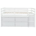 thumbnail image 3 of JERFIT Full Loft Bed with Retractable Desk, 4 Drawers, Shelves, White, 3 of 10
