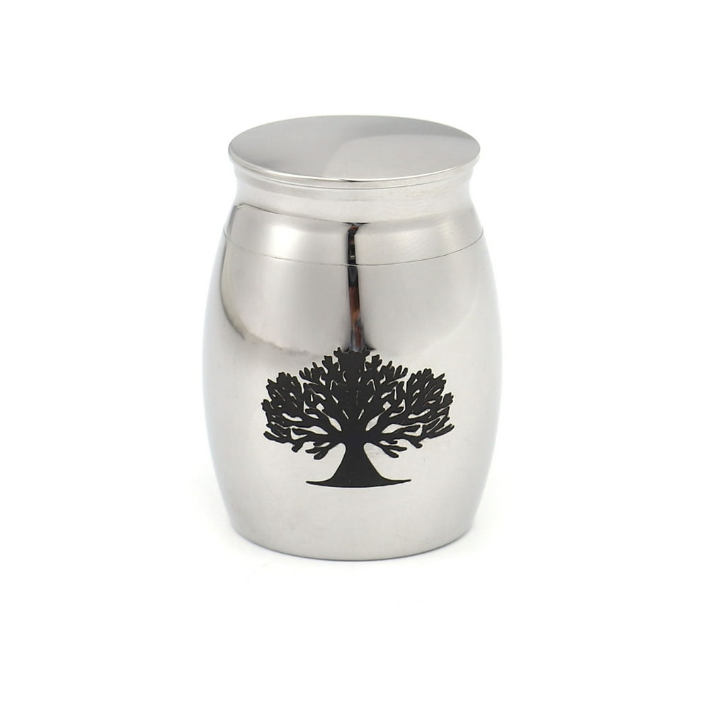 Silver Family Tree of Life Keepsake Funeral Cremation Urn for Human