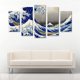 thumbnail image 2 of Juego de Cuadros Decorativos, La Gran Ola de Kanagawa de Hokusai, Estilo Ukiyo-e Icónico, 5 Piezas, Ideal para Salas y Oficinas, 150x80cm, 2 of 5