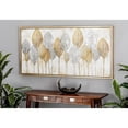 thumbnail image 3 of Cosmoliving by Cosmpolitan Contemporary Gold/Silver Leaves Canvas Framed Wall Art, 55"W x 27"H, 3 of 13