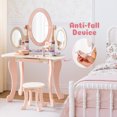 thumbnail image 6 of Robud Pink Kids Vanity Set, Makeup Vanity Desk with Mirror, Chair and Storage Drawers, Little Girl Dressing Table with Stool for Toddlers Ages 3+, 6 of 11