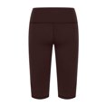 thumbnail image 6 of Ruziyoog Yoga Pants Women Knee Length Leggings High Waisted Yoga Workout Exercise Capris for Casual Summer with Pockets Brown M, 6 of 7