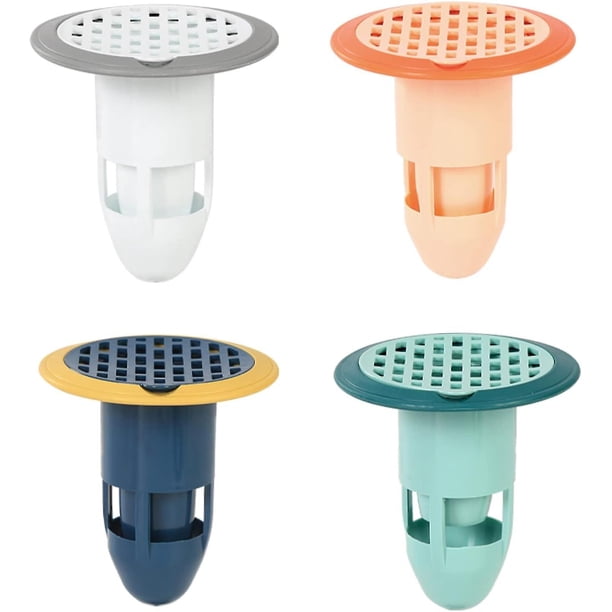 Tapones de drenaje para piso de ducha de 4 piezas, conectores a prueba de olores, drenaje de piso de ducha de goma, adecuados para baño, cocina, inodoro, cuarto de lavadora, caliente