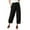 Black, variant on Cotton Capris Women Women's Solid Color Elastic Waist Stitching Straight High Waist Cropped Casual Pants Casual Pants for Women for Work plus Size A Tracksuit Business Women's Green XXL