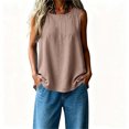 thumbnail image 4 of VBVC Women's Cotton Linen Sleeveless Swing Tank Top , Ladies' Loose Flowy A-Line Blouse , Casual Breathable Summer Shirt For Women, *Khaki , Small, 4 of 7