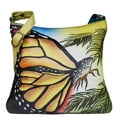 thumbnail image 1 of Sishka Womens Hand Painted Butterfly Shoulder & Crossbody Bag – Stylish Leather Bag for Work, Travel & Daily Use, 1 of 6