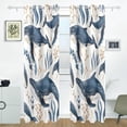 thumbnail image 2 of Whales Swim Leaves Curtains Black Out 72 Inch Length Curtains for Sliding Glass Doors Bedroom Living Room 2 Pack, 2 of 6