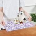 thumbnail image 4 of WOBOGO Acrylic Serving Trays 15.7x11.8 Inch Spill Proof Clear Decorative Organizer with Handle A Pattern with Pale Purple Daisies, 4 of 7