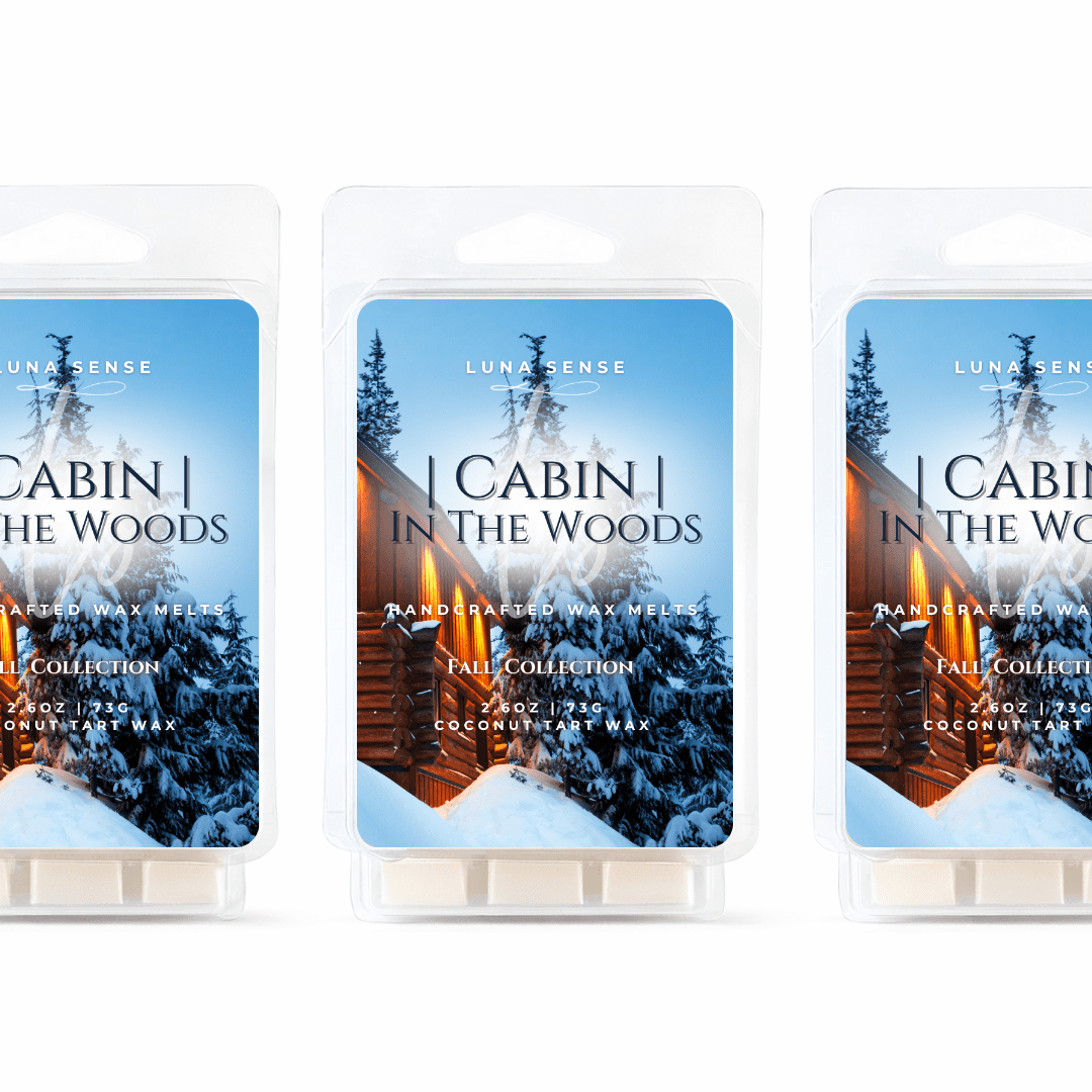 Luna Sense Cabin In The Woods Wax Melts, Warm Spiced Honey & Oak Fragrance, Cozy Fall Scent, 18 Cubes, 3 Pack