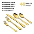 thumbnail image 7 of Gold Silverware Set, Vesteel 40 Piece Stainless Steel Flatware Cutlery Set for 8, Mirror Finish & Dishwasher Safe, 7 of 7