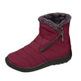 thumbnail image 6 of Winter Boots for Women Waterproof Stitching Furry Lined High Top Ankle Booties Outdoor Non Slip Platform Snow Boots, 6 of 6