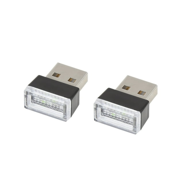 Unique Bargains 2pcs Interior Flexible USB LED Light Atmosphere Ambient Lamp for Car
