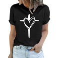 thumbnail image 1 of YDLCAFD T-Shirt Imprimé Lettre Décontracté pour Femmes, Manches Courtes, Graphique, 1 of 5