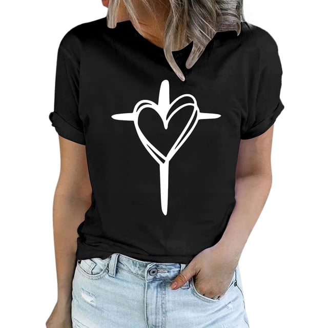 YDLCAFD T-Shirt Imprimé Lettre Décontracté pour Femmes, Manches Courtes, Graphique