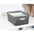 thumbnail image 4 of Isvgxsz Plastic Storage Bins 1 Pack Set-Storage Baskets for Organizing, Woven Design Storage Organizer Bins and Basket for Pantry Shelves Drawers Desktop Closet Playroom Classroom Office, 4 of 4