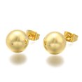 thumbnail image 2 of 20pairs Rack Plating Brass Round Ball Stud Earrings for Women Lead Free & Cadmium Free Real 18K golden Plated 23.5x12mm Pin: 0.7mm, 2 of 5