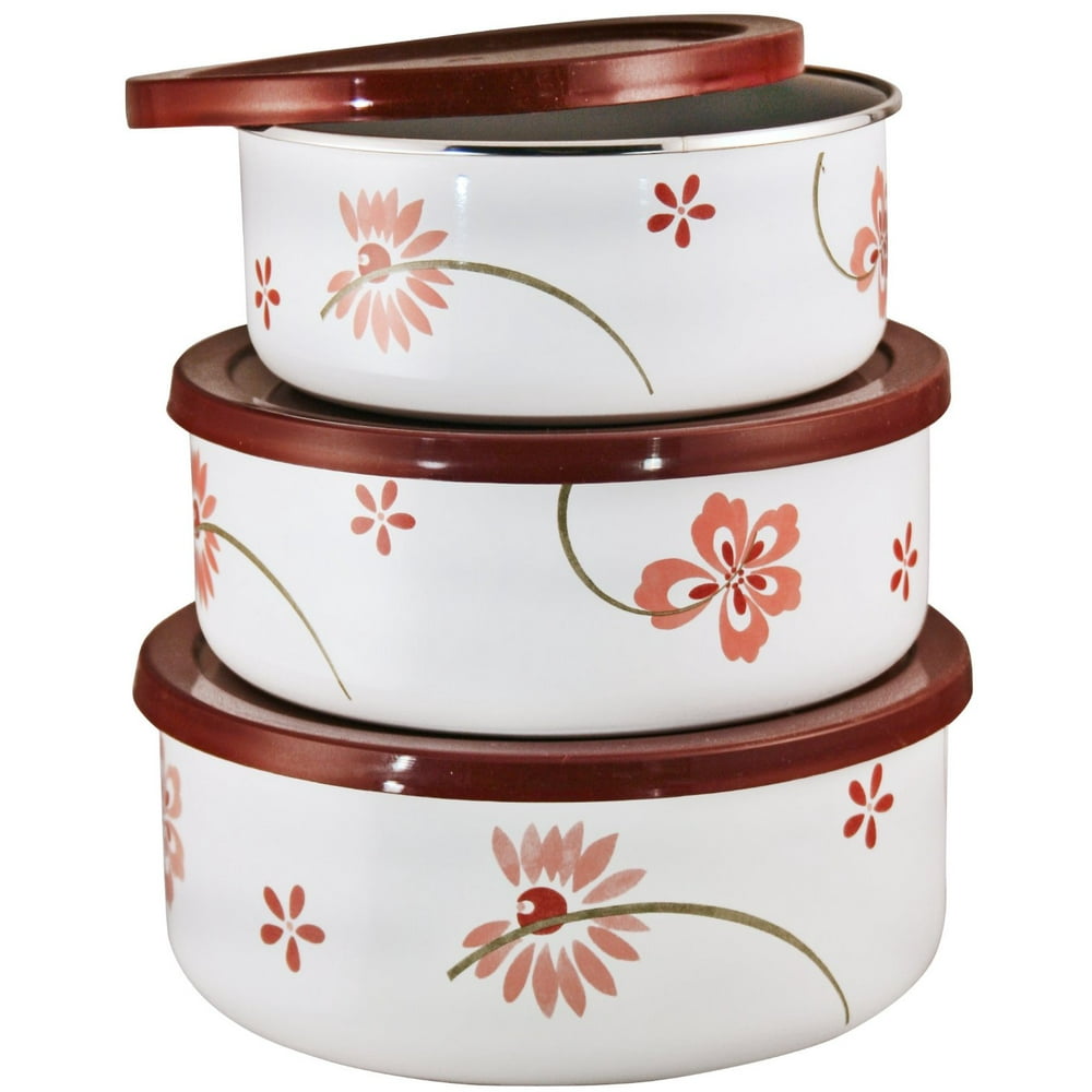 Corelle Coordinates 6Piece Enamel on Steel Bowl Set, Pretty Pink