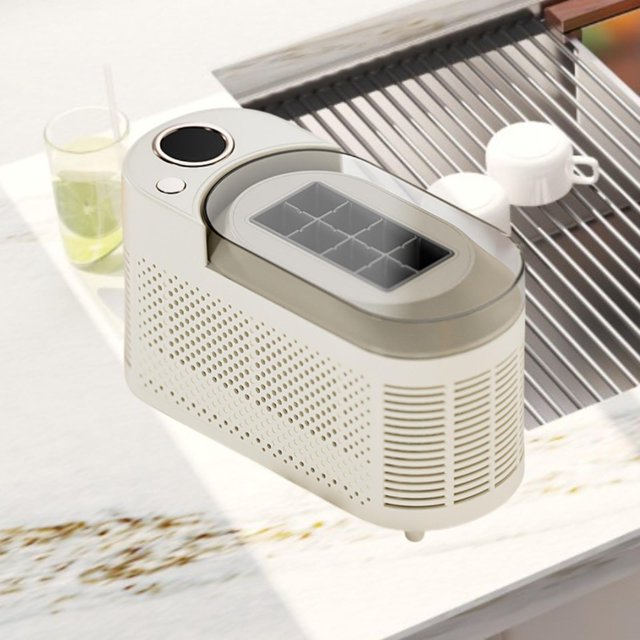 Elodie Mini Machine à Glaçons de Bureau Compacte à Faible Puissance pour Cuisine, Maison, Bureau, Sans Câble d'Alimentation