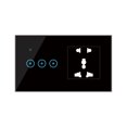 thumbnail image 1 of 95- Wi-Fi Smart Wall Outlet with 3 Gang Touch Light Switch Smart Life APP Remote Control, Voice Control, Touch Control Compatible with Assistant Wi-Fi Smart Switch Plug Outlet Universal Pl, 1 of 6
