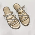 thumbnail image 2 of YgkuHd Women's Summer Slippers,Women's Fashionable Casual Versatile Trendy Flat Decorative Sparkly Plus-Size Shoes Spring/Summer Comfortable Slippers for Summer Season, Daily Wear, 2 of 8