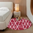 thumbnail image 2 of Red Geometric Round Area Rug 5Ft Washable Circle Rugs for Living Room Bedroom, Abstract Stripes Modern Minimalist Non-Slip Carpet Floor Mats Indoor Outdoor Carpet Runner Aesthetic Home Decor, 2 of 8