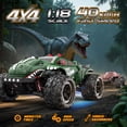 thumbnail image 3 of Xuanlur 1:18 Dinosaur RC Car for Boys & Adults, Max 25 MPH Off-Road Truck w/2.4 GHz High Speed Remote Control,4WD, All Terrain Truggy for Snow, Sand & Mud, Green, 3 of 7