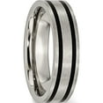 thumbnail image 4 of Titanium Brushed Black Enamel 6mm Flat Band (Size 8.5) Made In China tb344-8.5, 4 of 5