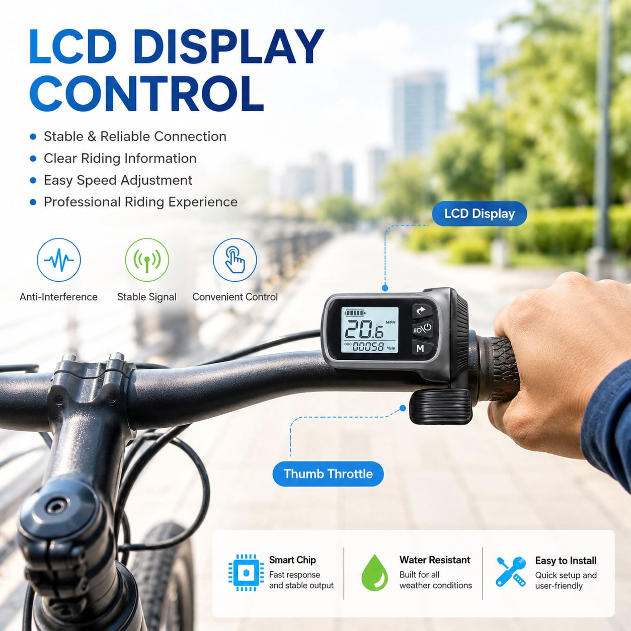 26" Ebike Conversion Kit with Battery, 350W Motor, Front Wheel with Tire, Electric Bike Conversion Kit, 25 mph Speed, 32 Miles Long Range, LCD Display, V & Disc Brake