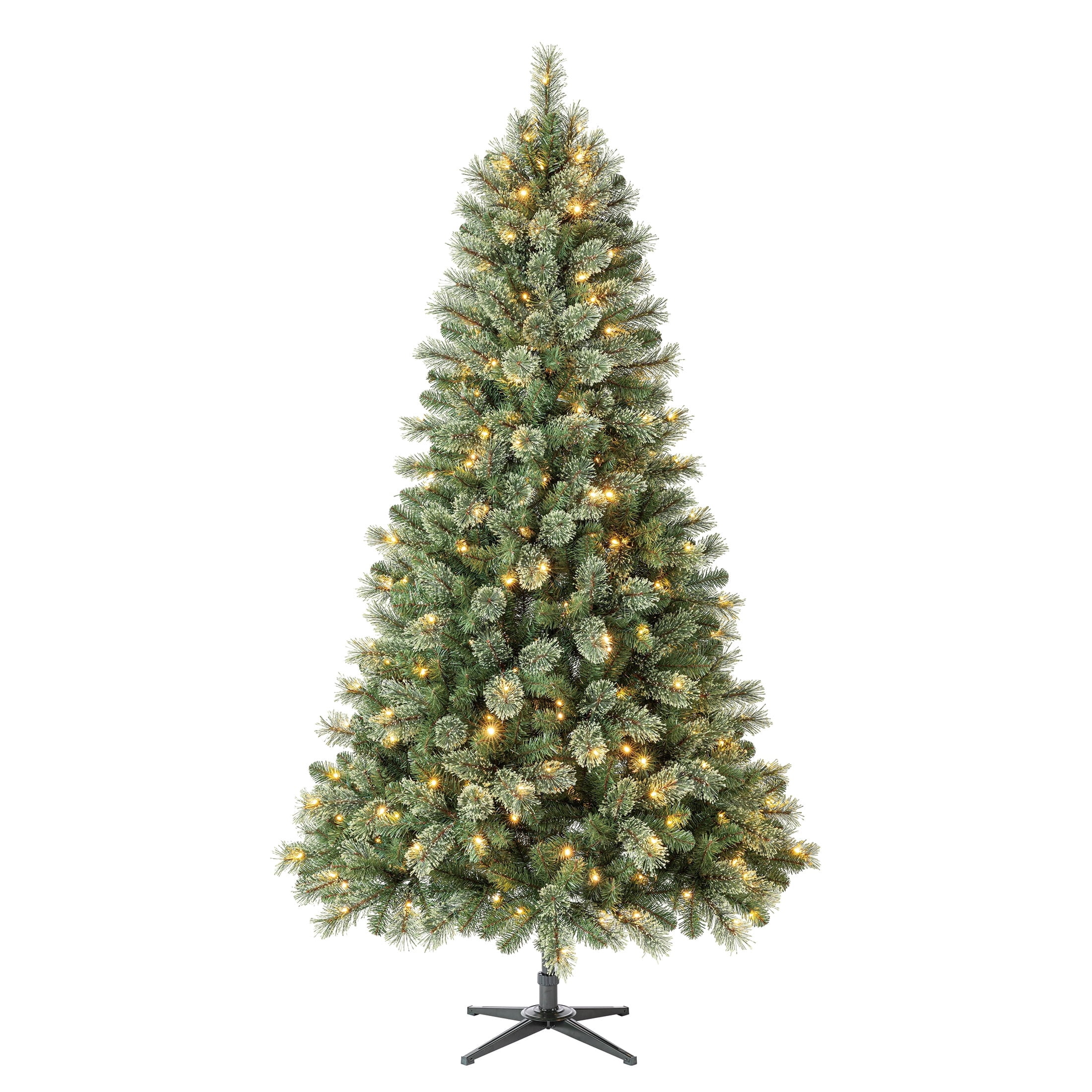 7.5' Pre-Lit Liberty Cashmere Pine Green Artificial Christmas Tree with Color-Changing LED Lights, Quick Set, and Stand, by Holiday Time