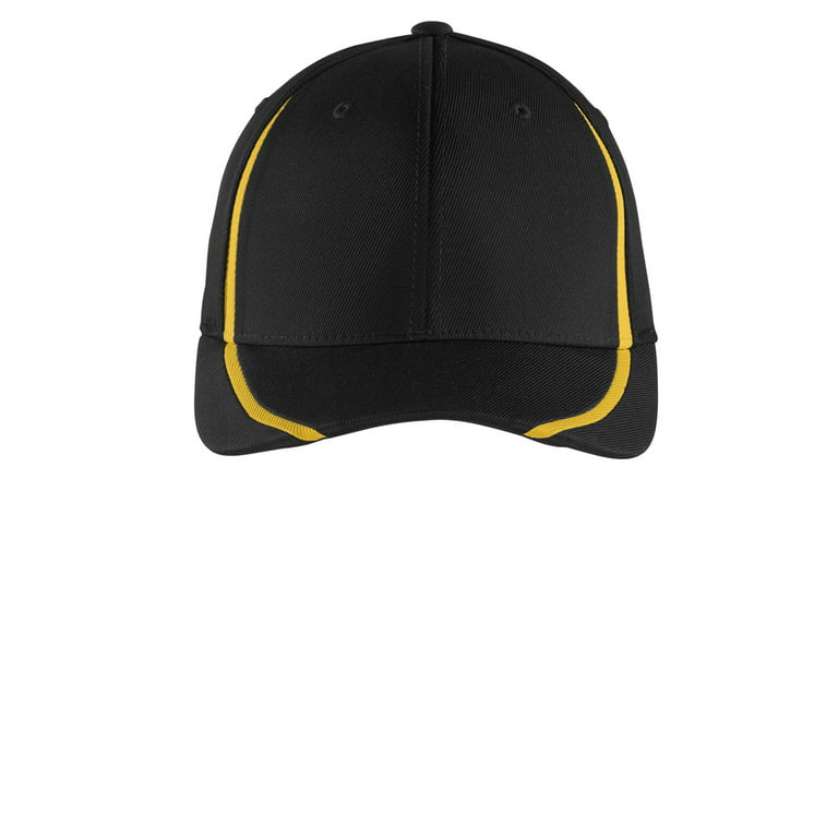 Sport-Tek Flexfit Performance Colorblock Cap-L/XL (Black/Gold) | Flex Caps