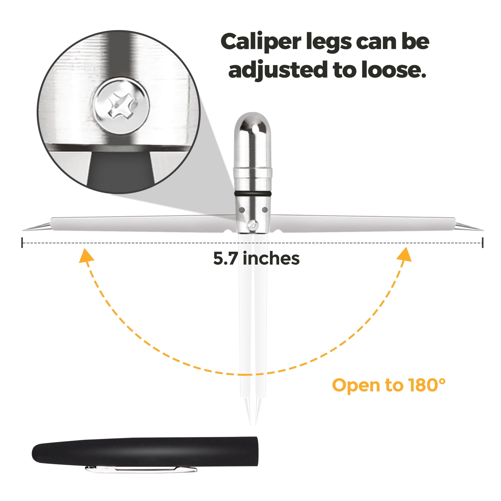 Eztrain EKG Caliper Pen, ECG Calipers for Nurses, Black EKG Caliper Cardiology, Electrocardiogram Measuring Tool