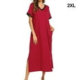 thumbnail image 4 of Qarigey Batas de algodón para mujer: favorecedoras y cómodas para un look romántico diario Camisones y camisones de mujer Sexy Vestidos rojo XXL, 4 of 6