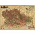 thumbnail image 2 of Vintage Maps 14x11 Black Modern Framed Museum Art Print Titled - Oaxaca 1844, 2 of 4