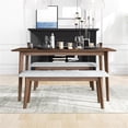 thumbnail image 7 of Abel Modern Solid Wood Walnut Kitchen & Dining Room 3 Piece Furniture Set, 7 of 7