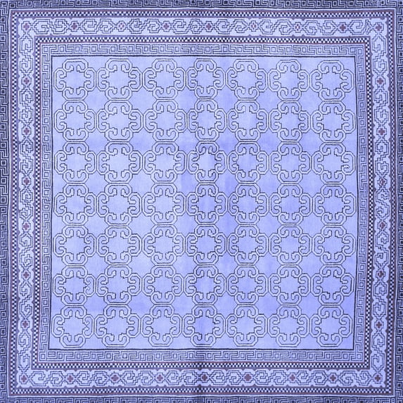 Ahgly Company Indoor Square Persian Blue Traditional Area Rugs, 4' Square