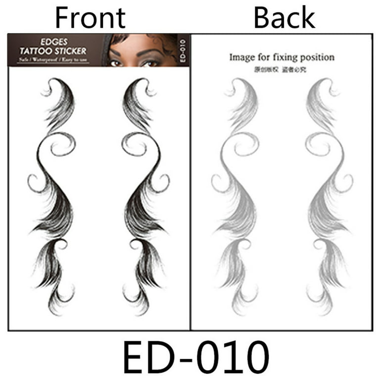 Temporary Baby Hair Tattoo Stickers - 5 Types of optional - Waterproof  Tattoos Body Makeup for Women - Edge Tattoo Edges Curly Hair Salon DIY