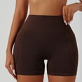 thumbnail image 7 of Women’s High Waisted Workout Shorts with Pockets Tummy Control Seamless Yoga Biker Shorts for Running Gym Fitness Casual Activewear, 7 of 7