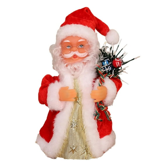 Santa Claus Doll Musical Toy Animated Electric Design Kids Desktop Ornament Home Christmas Decor