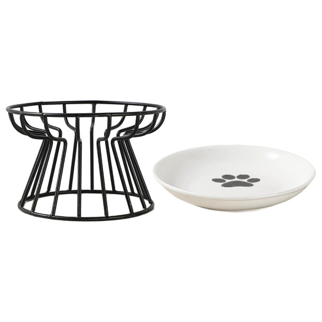 Bvdfgk Ceramic Pet Bowl Food Water & Treats for Cats & Dogs Non-slip Cat Bowls Pet Food Water Bowl Pet Supplies Black