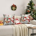 thumbnail image 4 of Dashan Christmas Throw Pillow Covers 16x16 Set of 2,Cute Snowmans Linen Pillow Cases for Bedroom Sofa Couch, 4 of 6