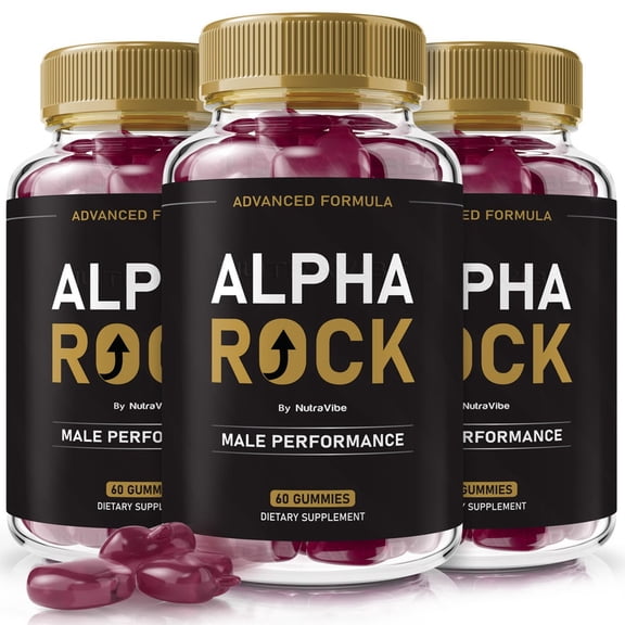 (3 Pack) Alpha Rock – Gummies with a Natural Daily Blend for Energy & Wellness | Great-Tasting, Easy-to-Chew Gummies (180 Gummies)