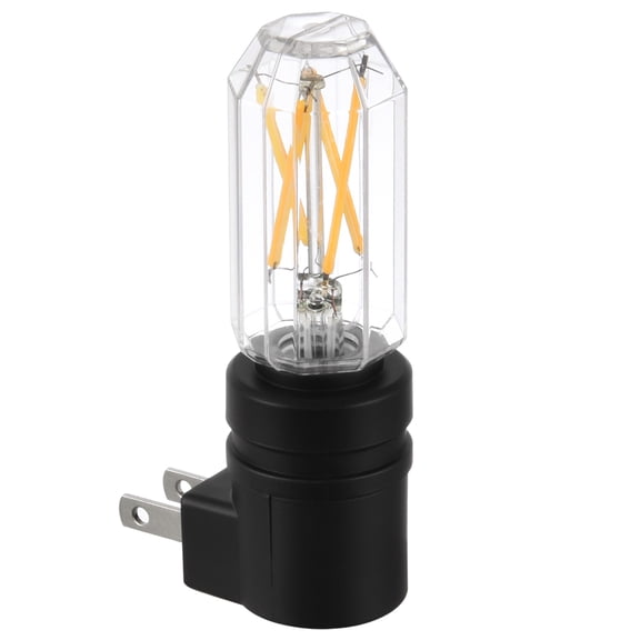 BH&G 4.25" Matte Black Vintage LED Night Light, Soft White, Dusk to Dawn Auto ON & Off, Plug-in, 1PK