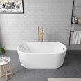 thumbnail image 5 of Vinnova Caserta 67" x 27.6" Oval Acrylic Freestanding Soaking Bathtub in White, 5 of 7