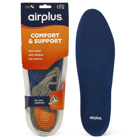 Airplus Comfort & Support Gel Insole for Men, 1 Pair, Size 7-13