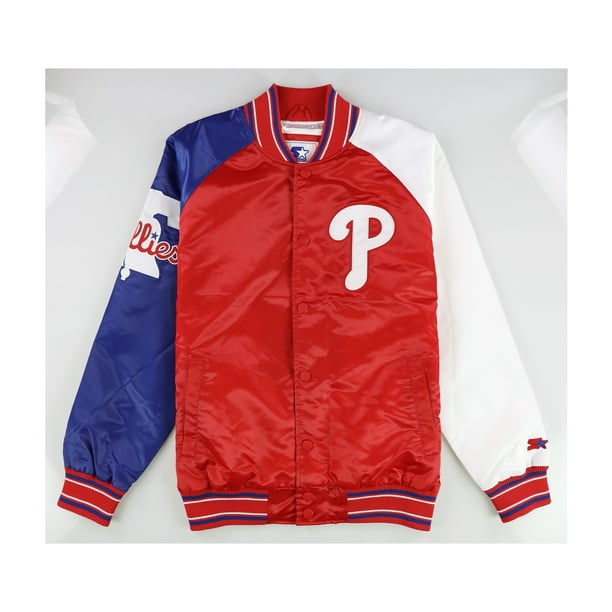 Starter mens phillies satin varsity jacket php l