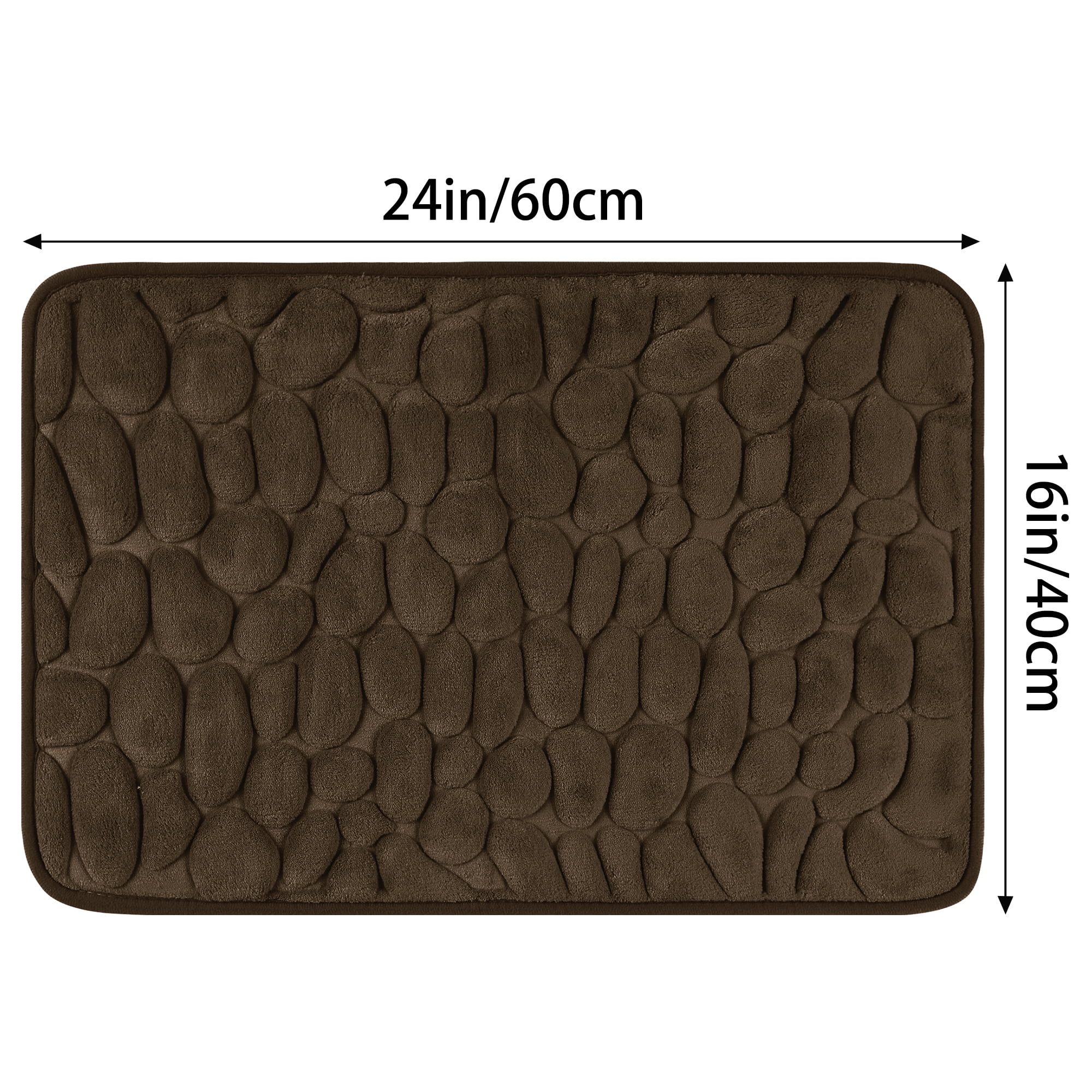 Unique Bargains Memory Foam Soft Bath Mat Quick Dry Bath Carpet Rug Brown 16"x24"