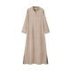 thumbnail image 3 of Vestido Blusa de mujer Maxi vestido elegante holgado elegante vestido simple moda Maxi vestido camisero Kuymtek Caqui T 26 para Mujer, 3 of 8