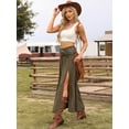 thumbnail image 4 of DARING DIVA Women's Summer High Waisted A Line Casual Long Maxi Skirts Medium Brown, 4 of 6